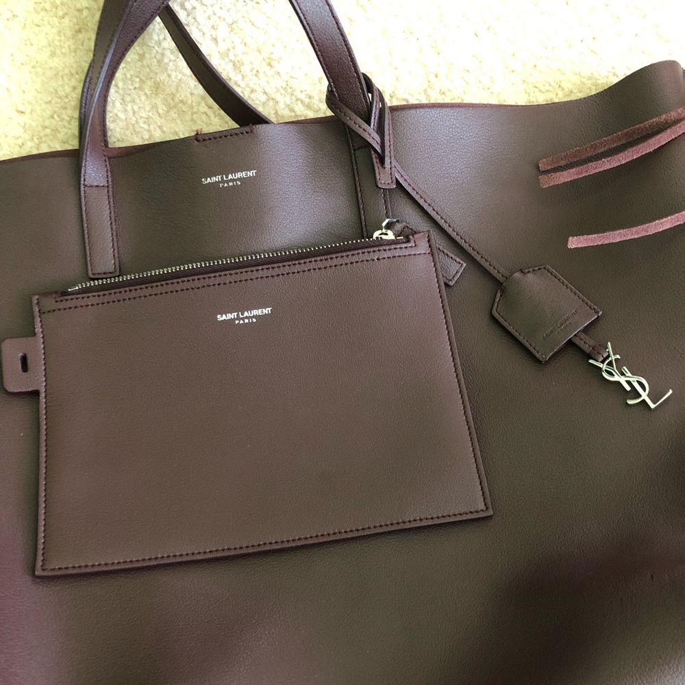 AUTHENTIC SAINT LAURENT Calfskin Shopping Tote